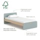 Pine Wood Single Child Bed Simple Wooden Kids Bed with Underbed Drawers