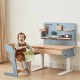 Wood Kids Study Desk Children Reading Writing Table Multifunction Kids Study Tables