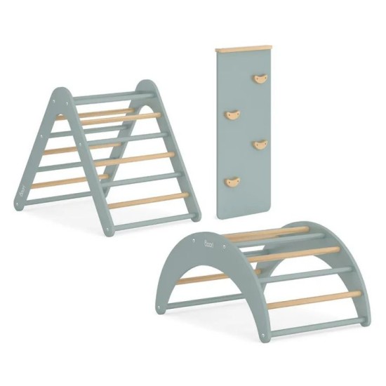  Climbing Frame 3 Piece Set Wooden Indoor Kids Climbing Triangle Arch Wood Toddler Children Climbing Frame