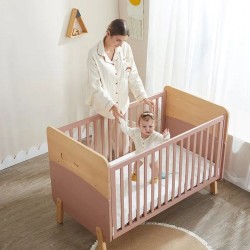 3 In 1 Crib Single Convertible Wooden Baby Crib Cot Bed for Baby 0-5 Years