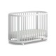 Adjustable Height Oval Newborn Baby Crib Wooden Cot with Wheels