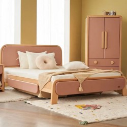 Modern Design Solid Wood Children Bed Full Size Pink Kid Kids Full Size Beds