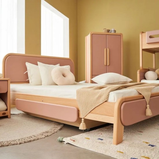 Modern Design Solid Wood Children Bed Full Size Pink Kid Kids Full Size Beds