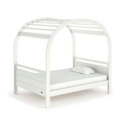 Simple White Full Size Wooden Toddler Girls House Bed For Kids