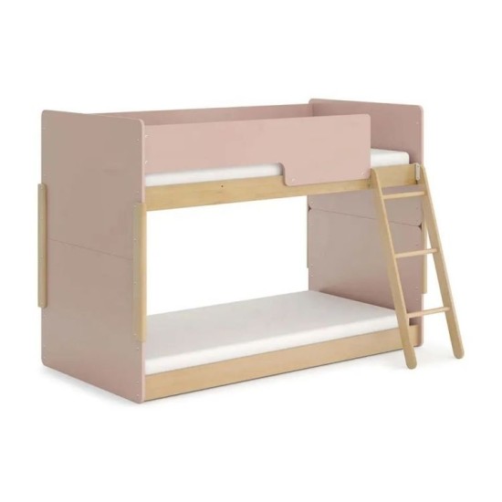  Bunk Bed Can Be Split into two Single Beds Pink Wooden Kids Bunk Bed with Slanted Ladder