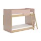  Bunk Bed Can Be Split into two Single Beds Pink Wooden Kids Bunk Bed with Slanted Ladder