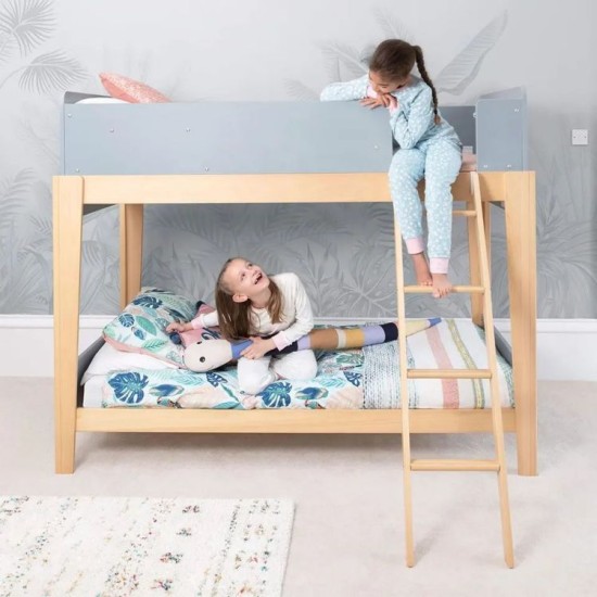 Fantastic Custom Built Small Kids Adjustable Double Loft Natural Solid Wood Bunk Beds With Stairs