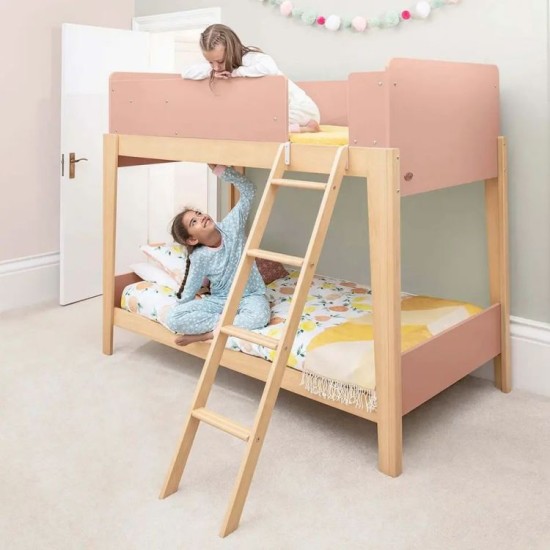 Fantastic Custom Built Small Kids Adjustable Double Loft Natural Solid Wood Bunk Beds With Stairs