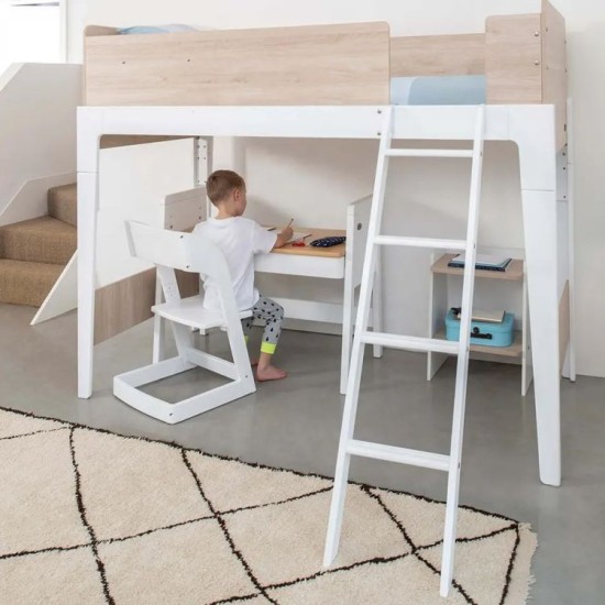 Fantastic Custom Built Small Kids Adjustable Double Loft Natural Solid Wood Bunk Beds With Stairs