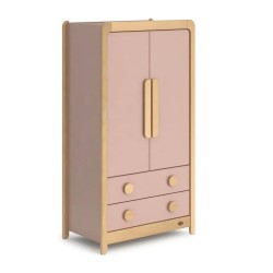 Kids Room Furniture 3 In 1 2 Doors Rubber Solid Wood Wardrobe Clothes Organizer