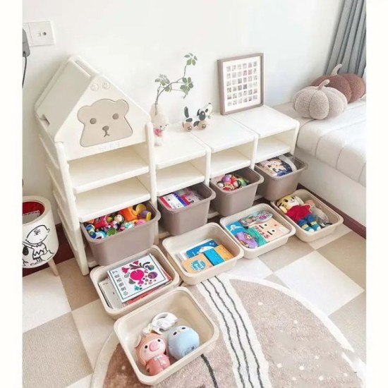 Wholesale customization plastic Kids Toy Storage Organizer with boxes Children shelf cabinet Organizer Kids Storage rack