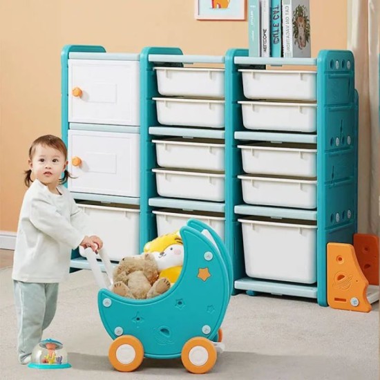 Large capacity baby furniture shelves organize multi-level floor baby storage toy cabinets