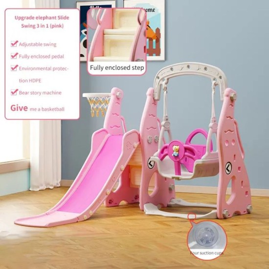 Kids Indoor Play House Baby Playroom Playground Equipment Plastic Swing And Slides For Children Sliding Toys